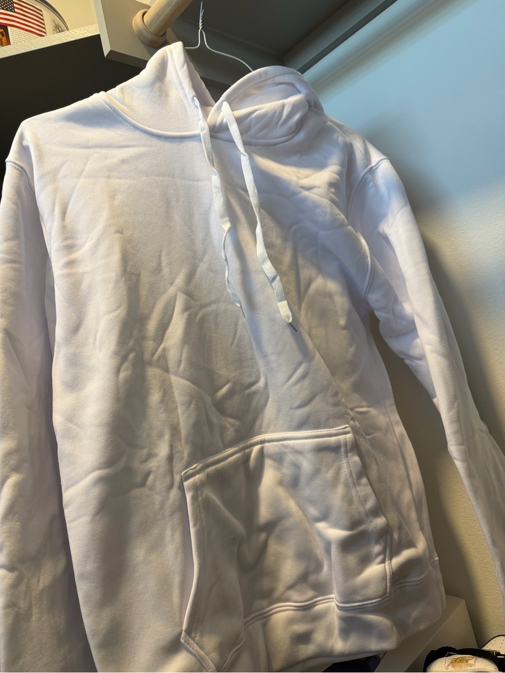 Men's White Performance Pullover Hoodie